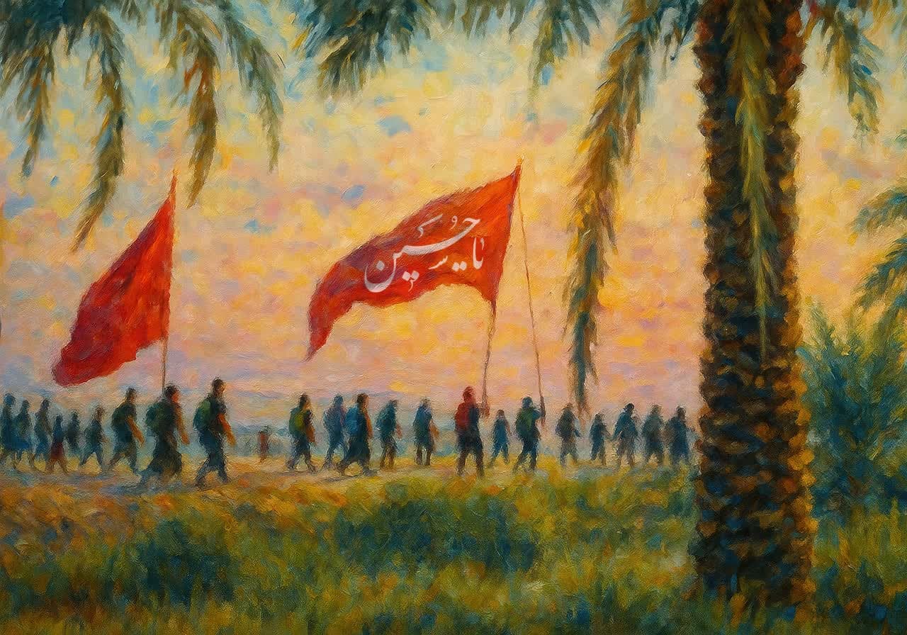 نقاشی پیاده روی اربعین حسینی 